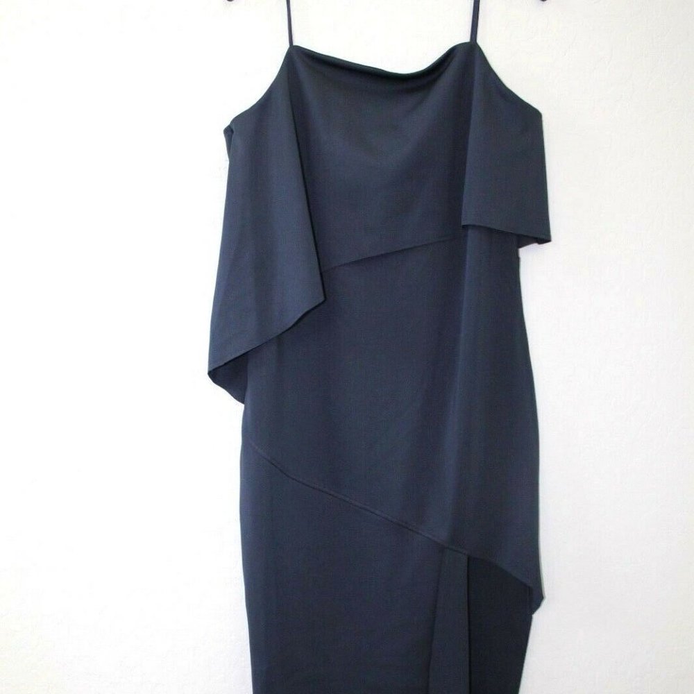 Topshop Asymmetrical Front Slit Midi Dress